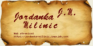Jordanka Milinić vizit kartica